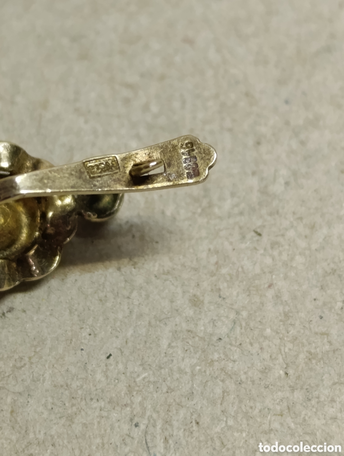 Joyeria: PENDIENTE ANTIGUO DE PLATA DORADA. - Foto 6