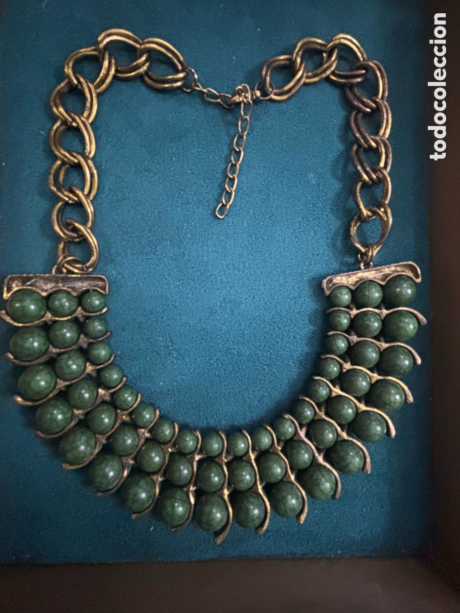 Joyeria: Collar vintage verde y dorado - Foto 3
