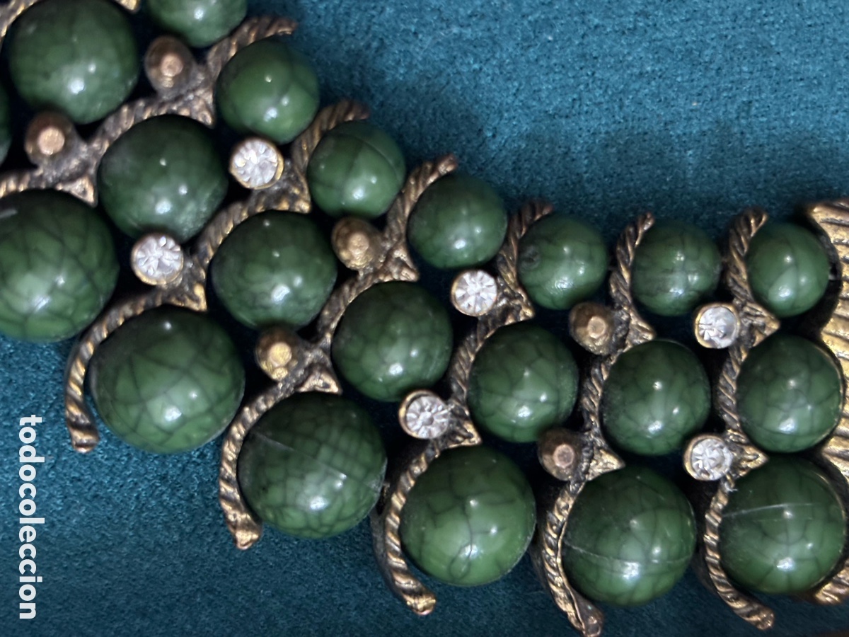 Joyeria: Collar vintage verde y dorado - Foto 4