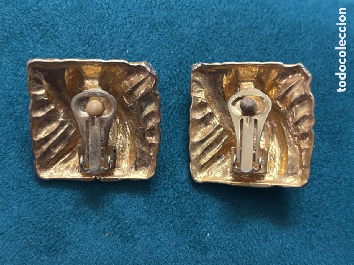 Joyeria: Pendientes cuadrados de metal - Foto 2
