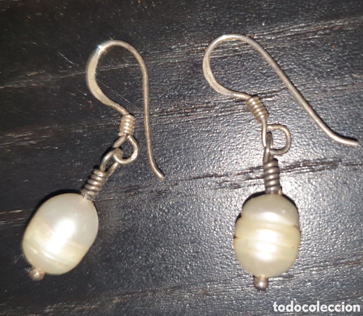 Joyeria: Pendientes plata con perla colgante - Foto 1