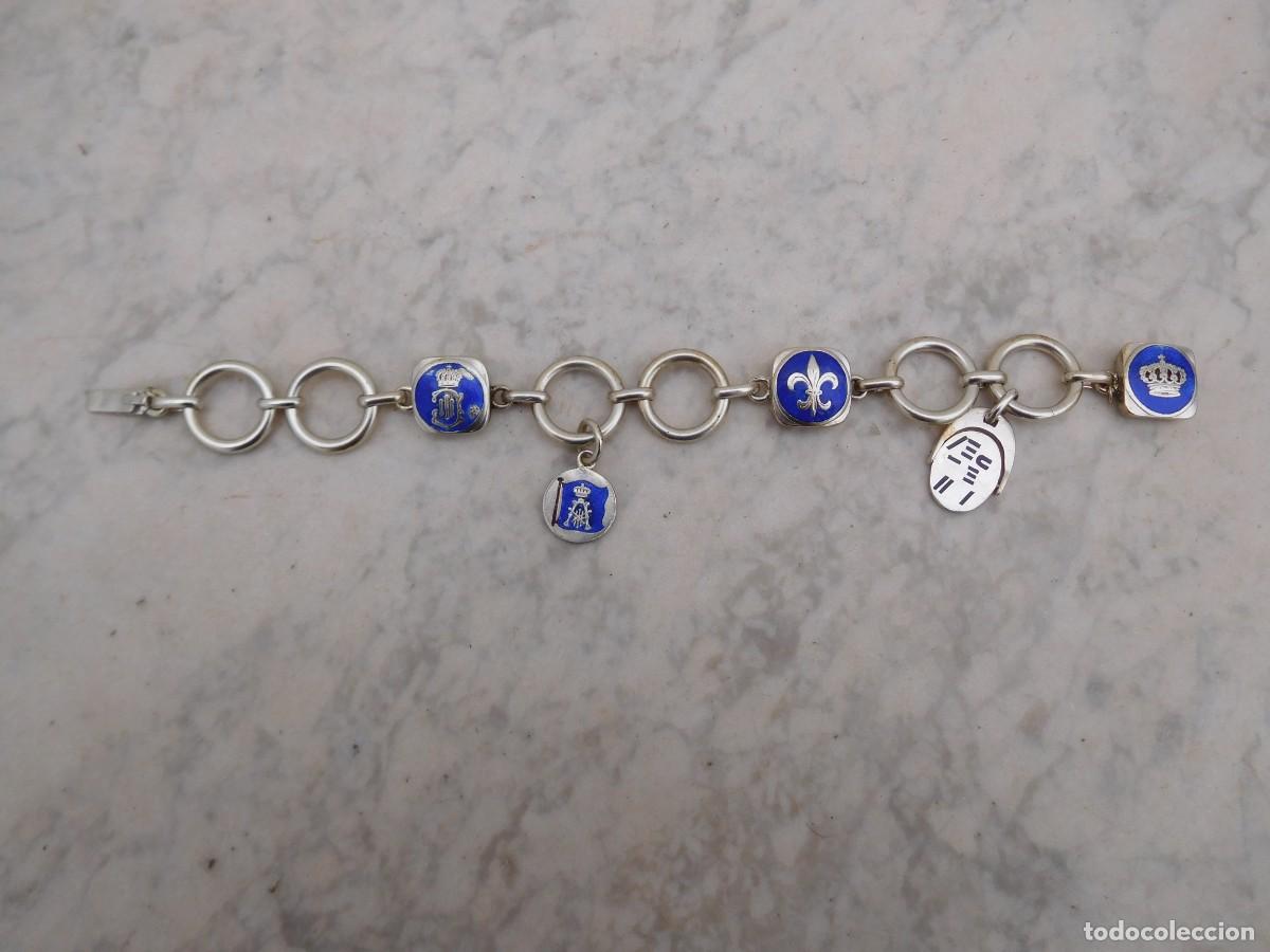 Joyeria: Pulsera de plata y esmalte con motivos mon&aacute;rquicos - Foto 1