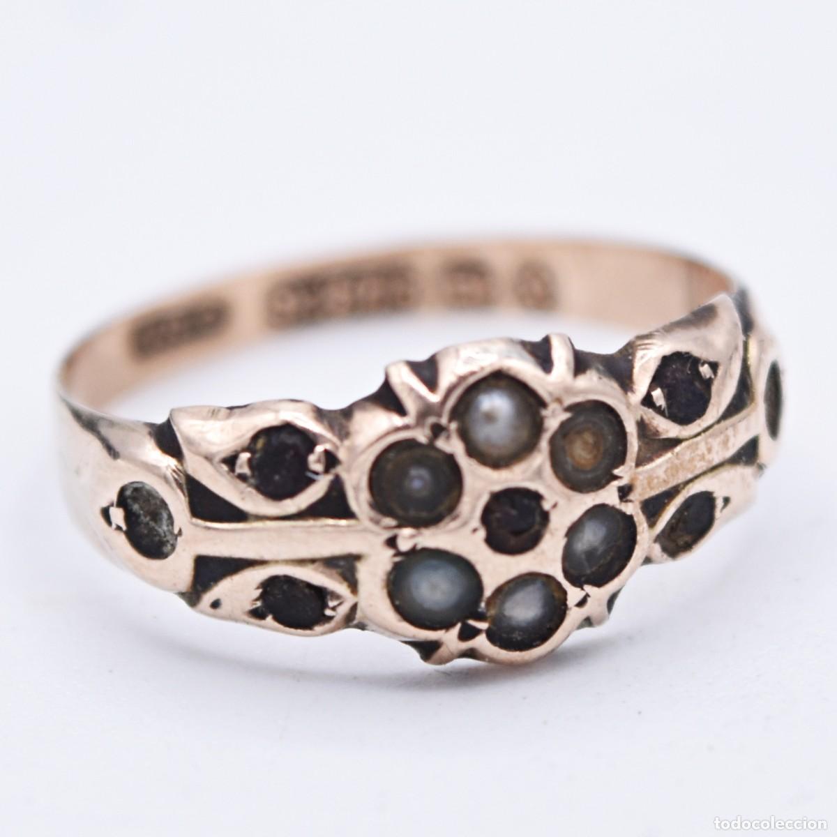 Joyeria: Anillo antiguo de oro 9k - Foto 7