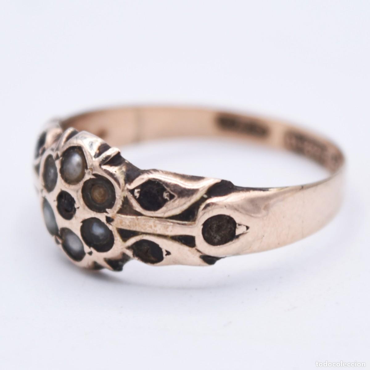 Joyeria: Anillo antiguo de oro 9k - Foto 8