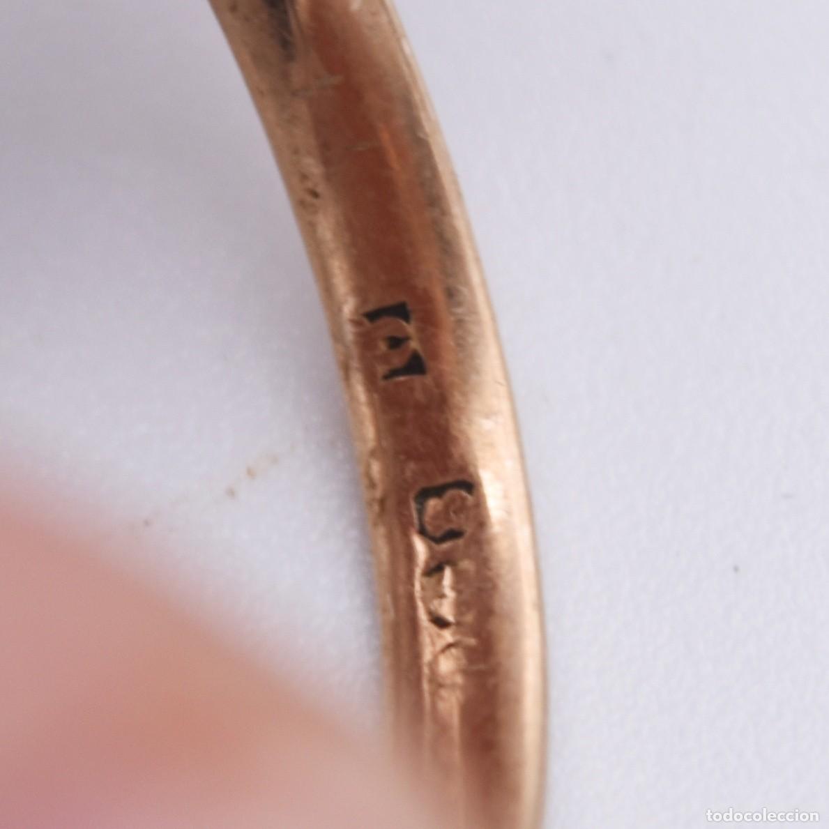 Joyeria: Anillo antiguo de oro de 9k - Foto 3