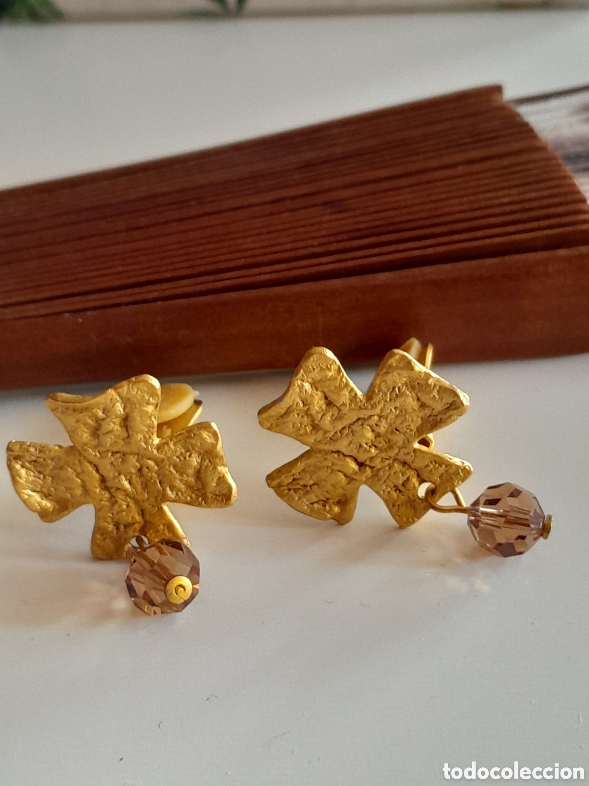 Joyeria: PENDIENTES CHAPADOS EN ORO MATIZADO - Foto 2