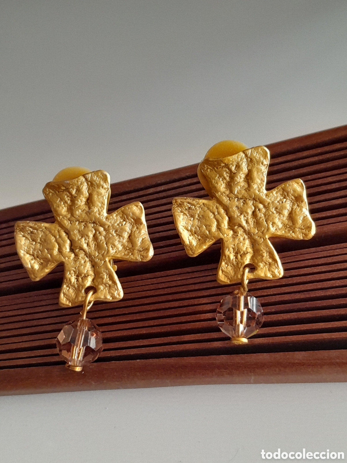 Joyeria: PENDIENTES CHAPADOS EN ORO MATIZADO - Foto 3