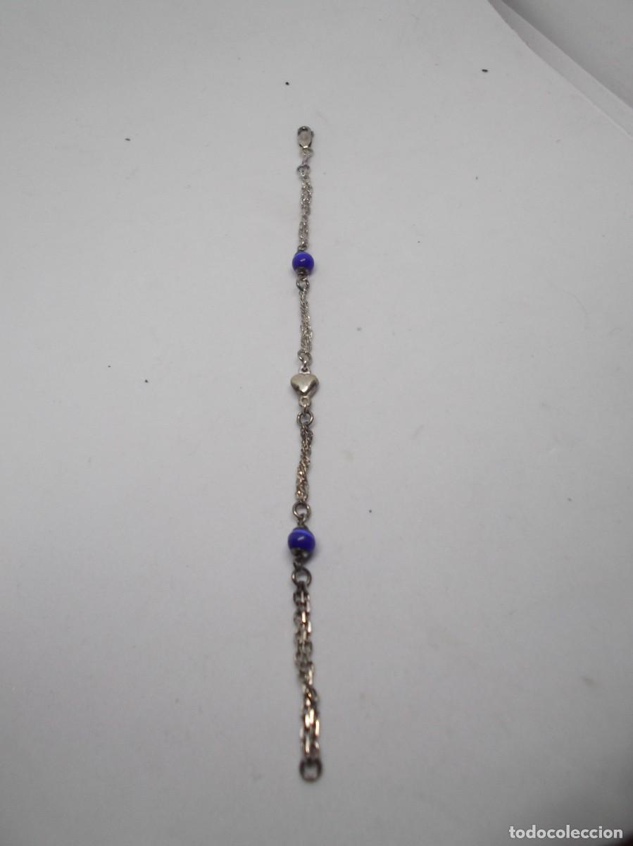 Joyeria: Pulsera de plata con dos piedras azules y coraz&oacute;n - Foto 1