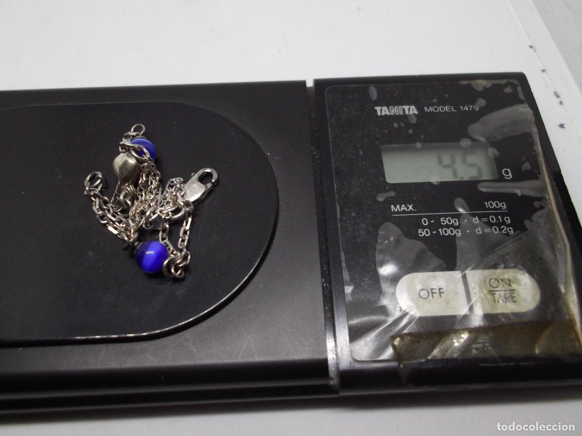 Joyeria: Pulsera de plata con dos piedras azules y coraz&oacute;n - Foto 2