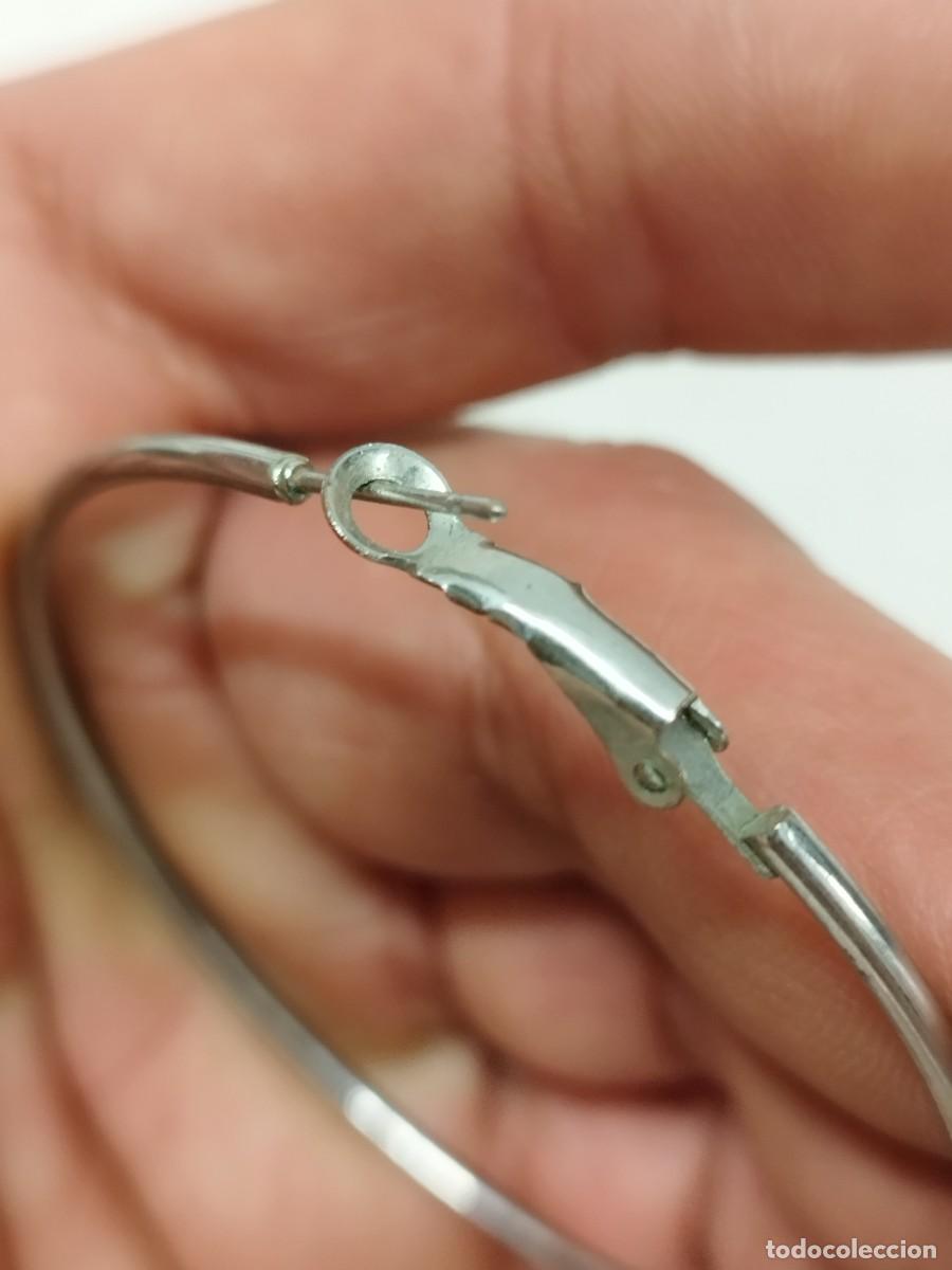 Joyeria: Antiguo pendiente, aro plateado. - Foto 3