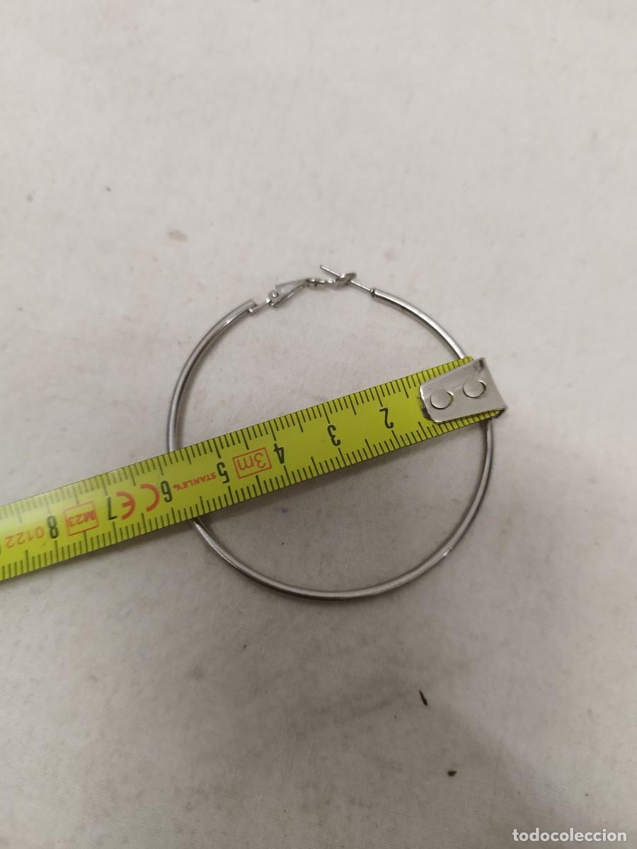 Joyeria: Antiguo pendiente, aro plateado. - Foto 4