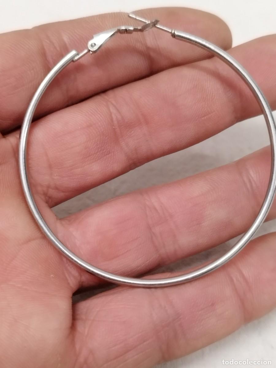 Joyeria: Antiguo pendiente, aro plateado. - Foto 5