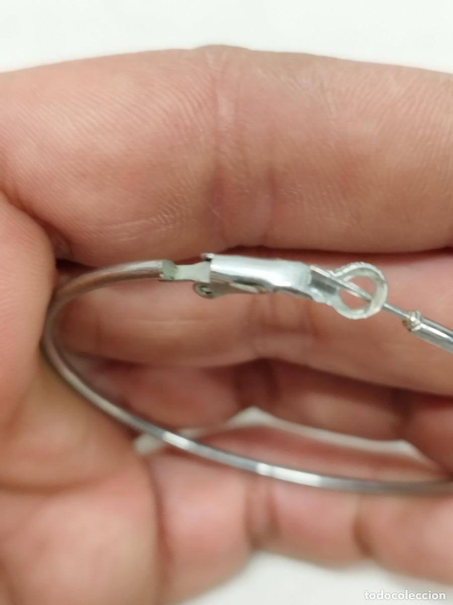 Joyeria: Antiguo pendiente, aro plateado. - Foto 6
