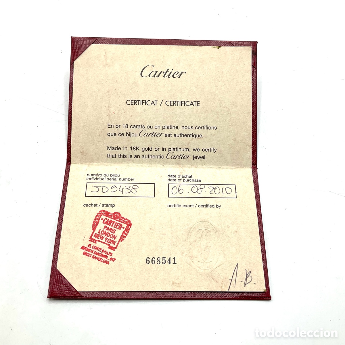 Joyeria: CARTIER documento certificado&ldquo;&rdquo; - Foto 1