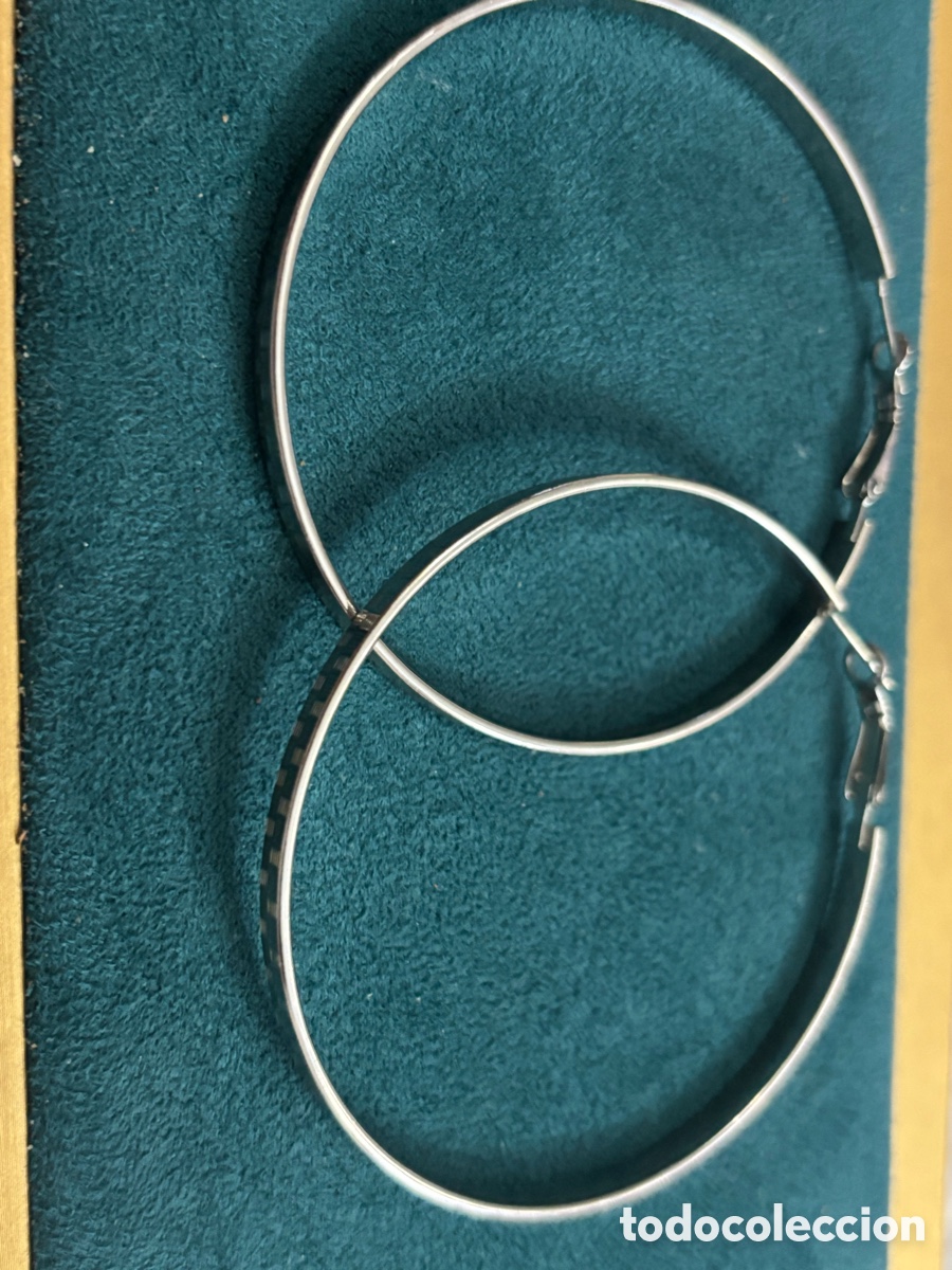 Joyeria: Pendientes de aro metal plateado - Foto 2