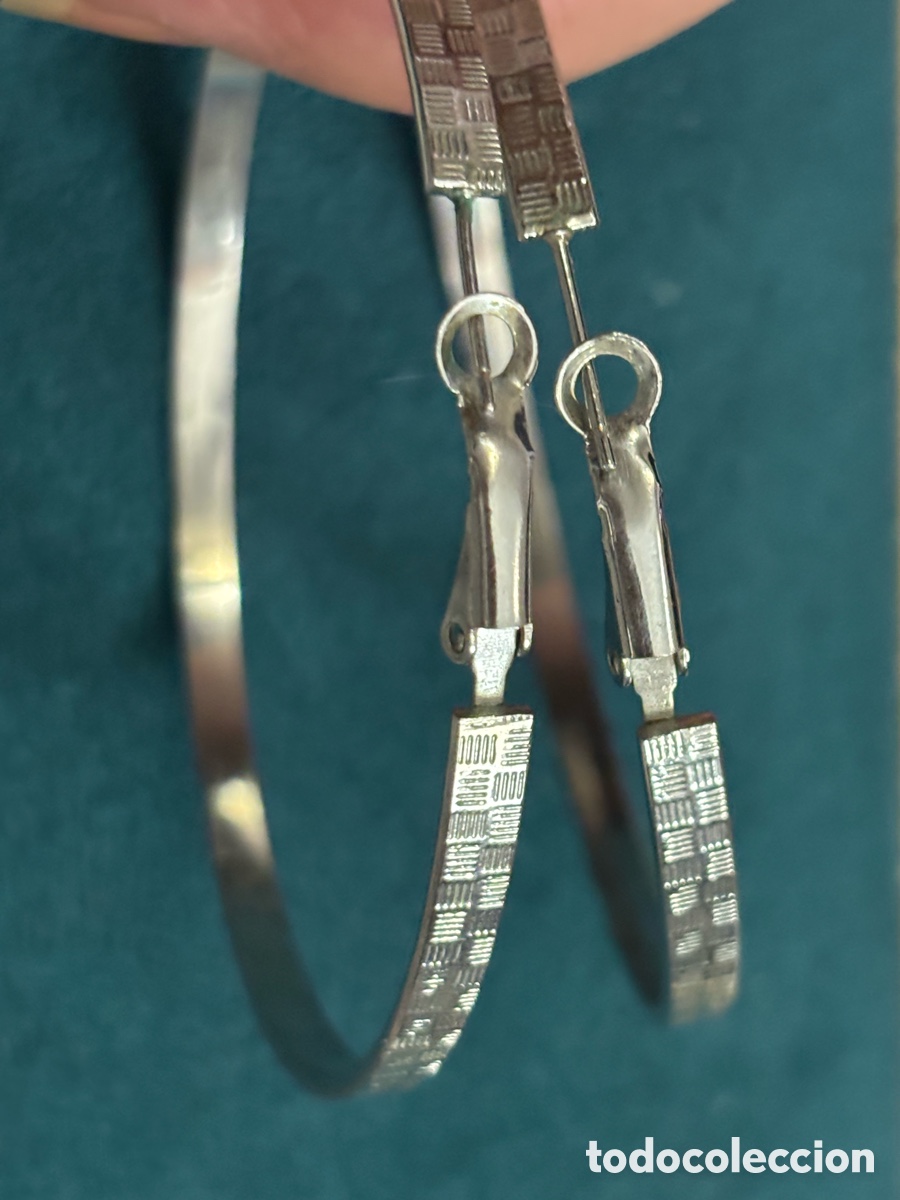 Joyeria: Pendientes de aro metal plateado - Foto 1