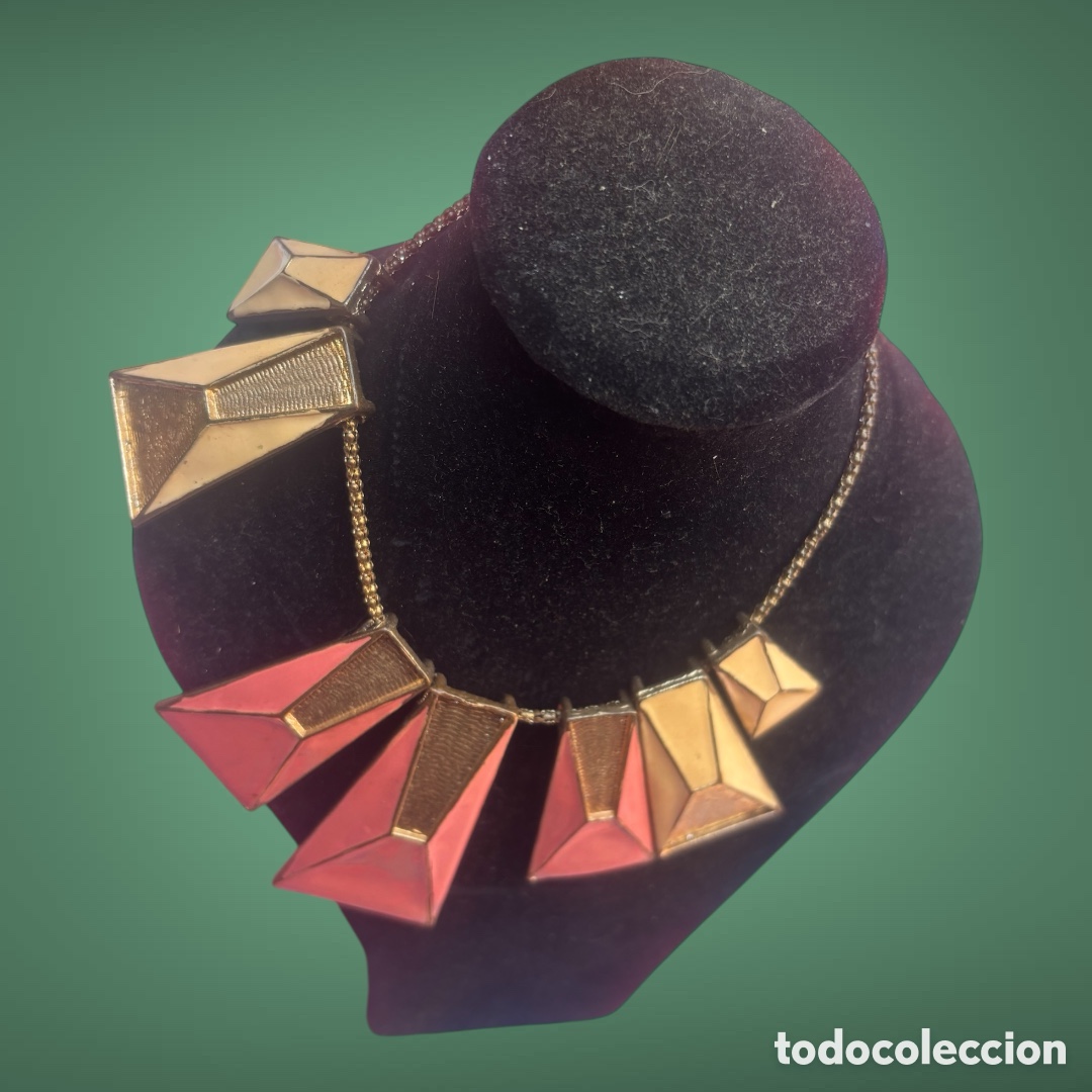 Joyeria: ESPECTACULAR COLLAR VINTAGE METAL Y ESMALTE - Foto 3
