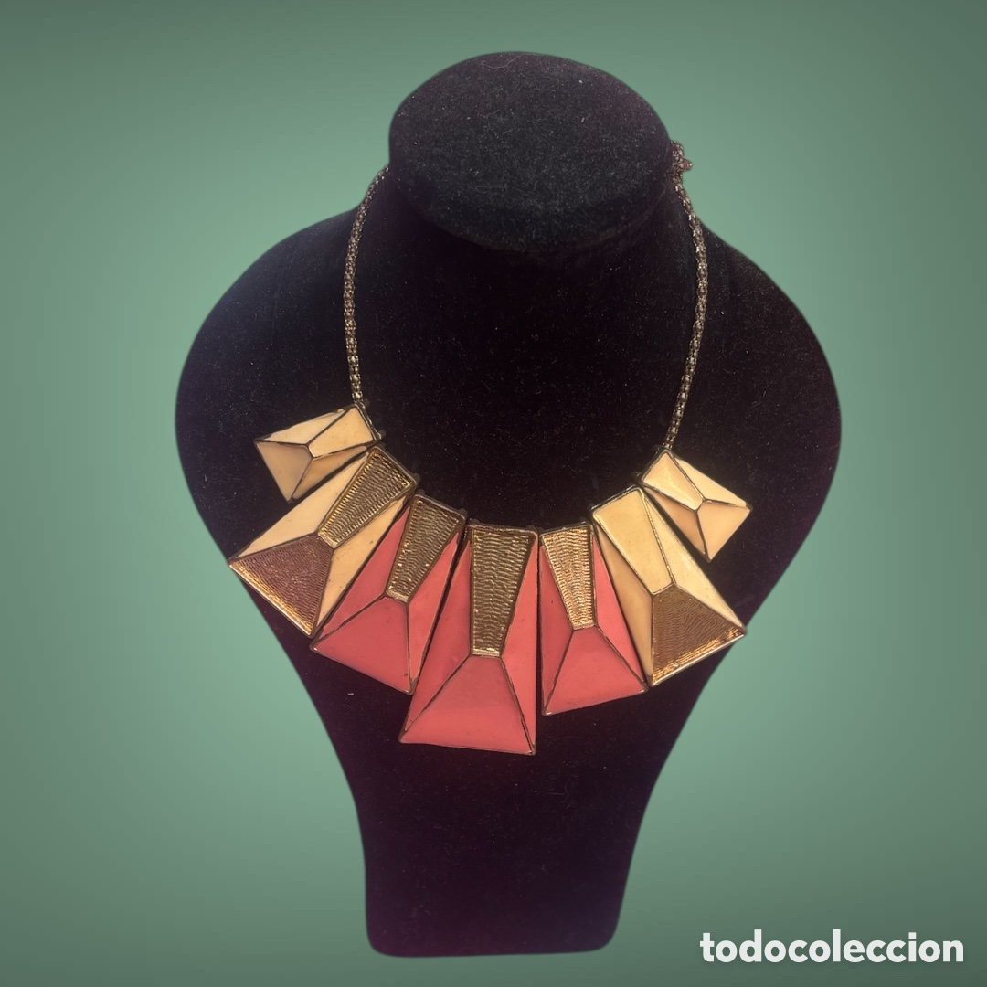 Joyeria: ESPECTACULAR COLLAR VINTAGE METAL Y ESMALTE - Foto 1