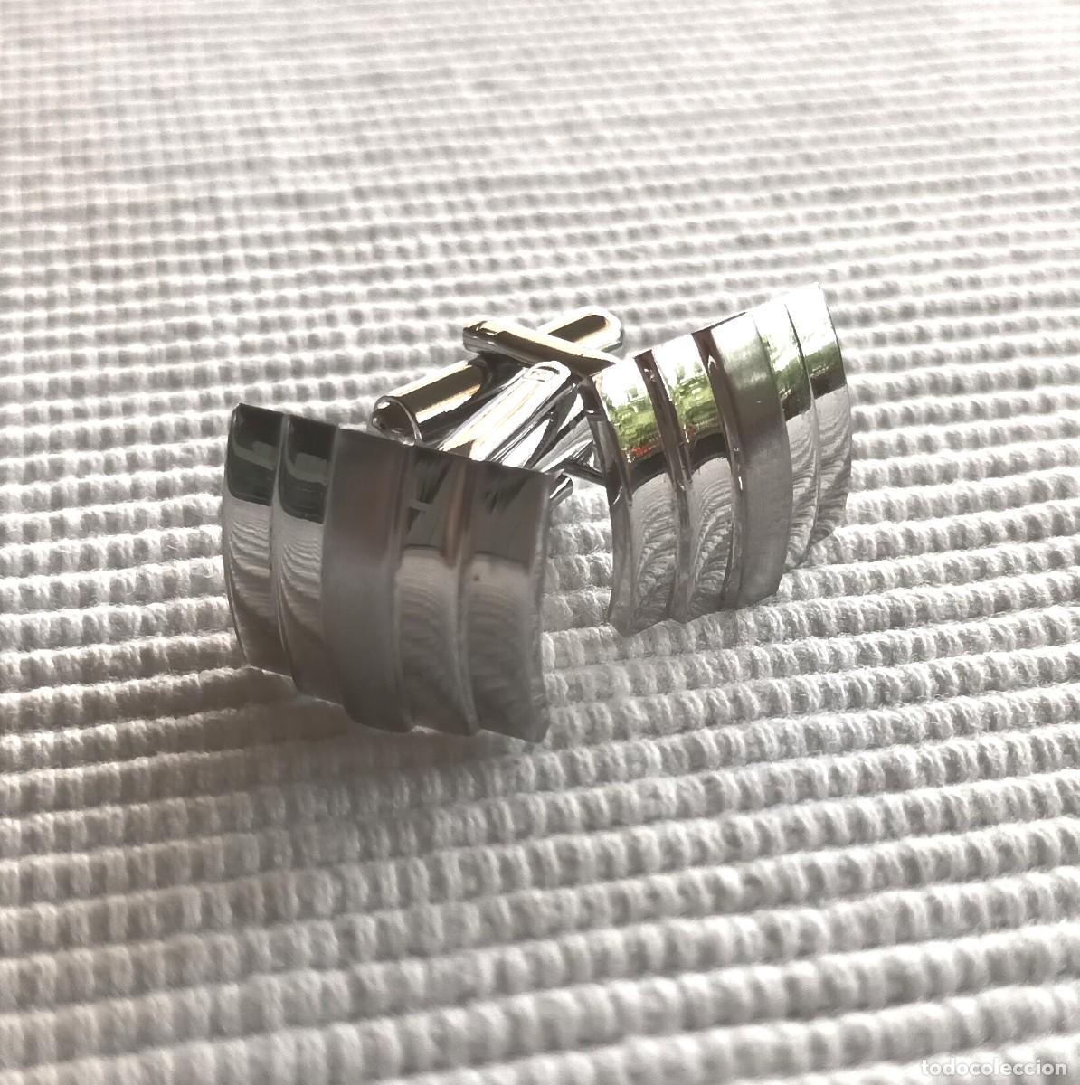 Joyeria: GEMELOS RECTANGULARES, ACERO BRILLO / CEPILLADO. - Foto 1