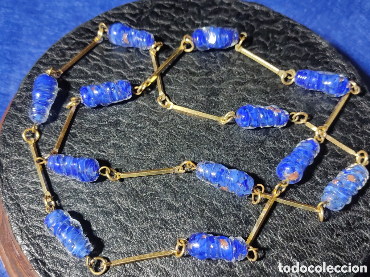 Joyeria: Collar largo de cristal de Murano.Vintage. - Foto 3