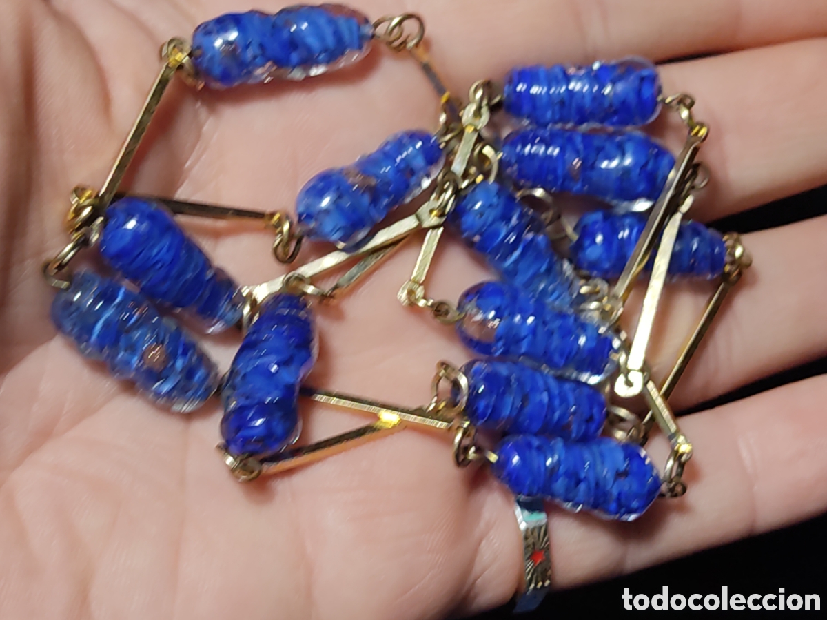 Joyeria: Collar largo de cristal de Murano.Vintage. - Foto 4