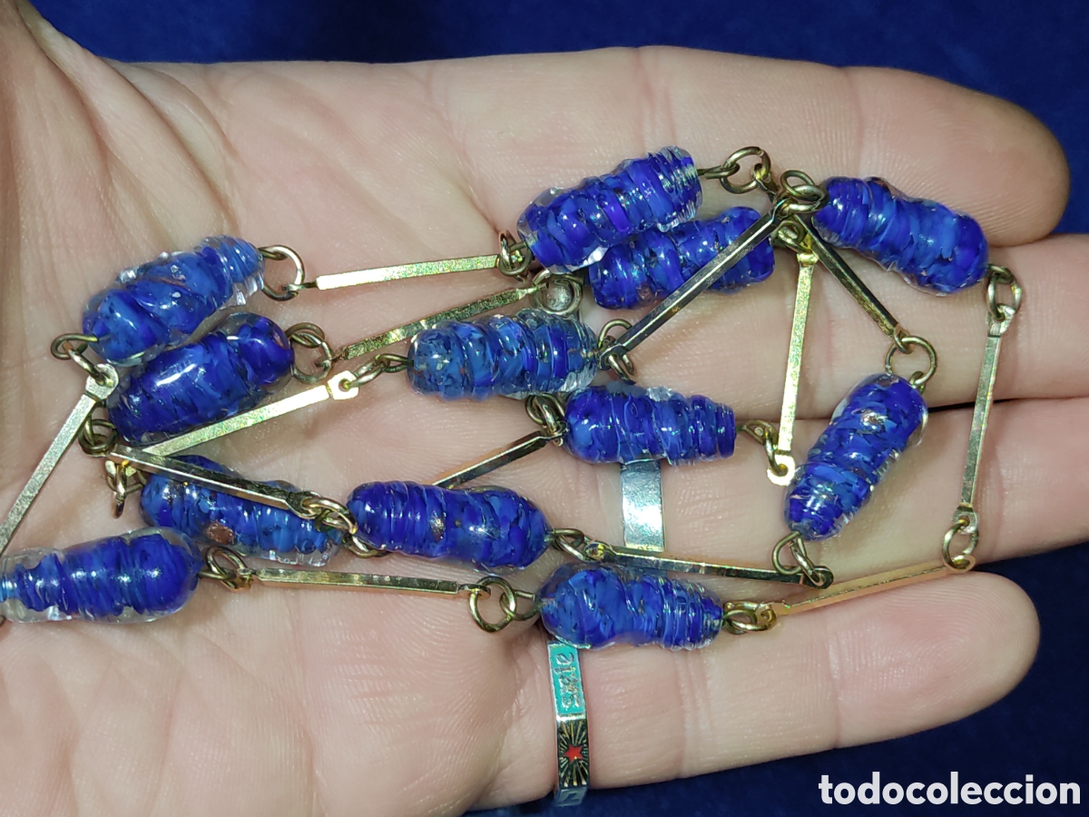 Joyeria: Collar largo de cristal de Murano.Vintage. - Foto 6