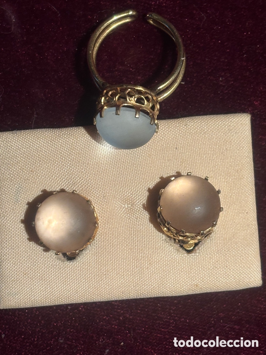 Joyeria: PRECIOSO CONJUNTO ANILLO Y PENDIENTES 1920-50 - Foto 2