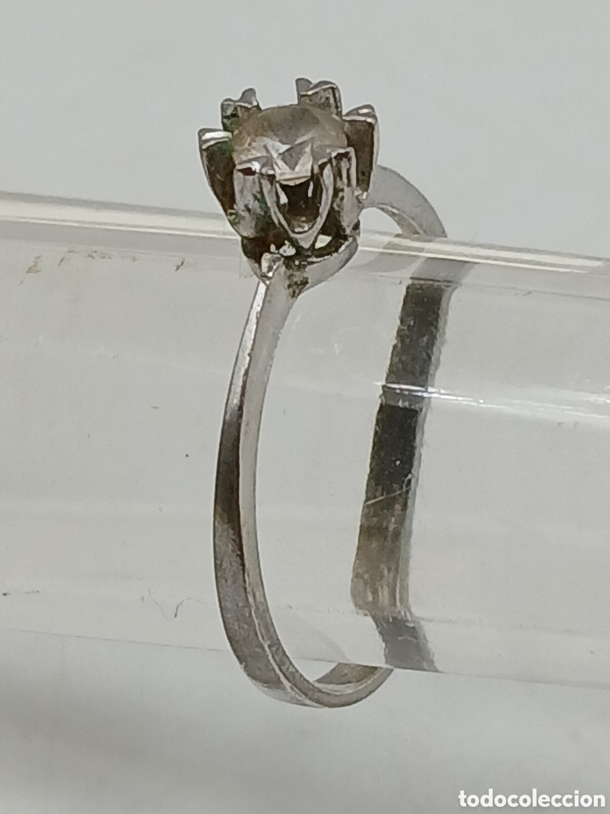 Joyeria: Anillo de pedida plata 925mls y zafiro blanco - Foto 1