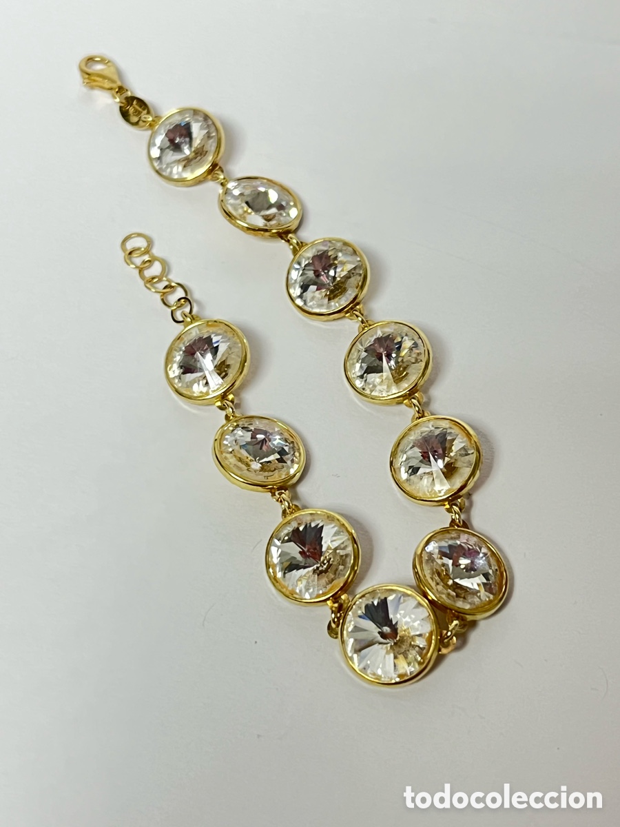 Joyeria: Pulsera de plata chapada oro y circonitas/ Pul236 - Foto 2