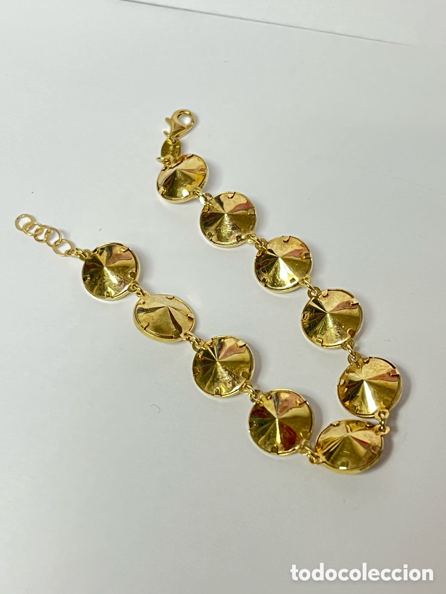 Joyeria: Pulsera de plata chapada oro y circonitas/ Pul236 - Foto 3