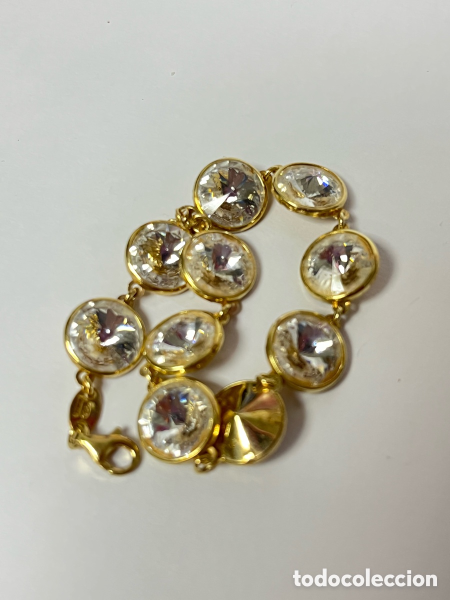 Joyeria: Pulsera de plata chapada oro y circonitas/ Pul236 - Foto 4