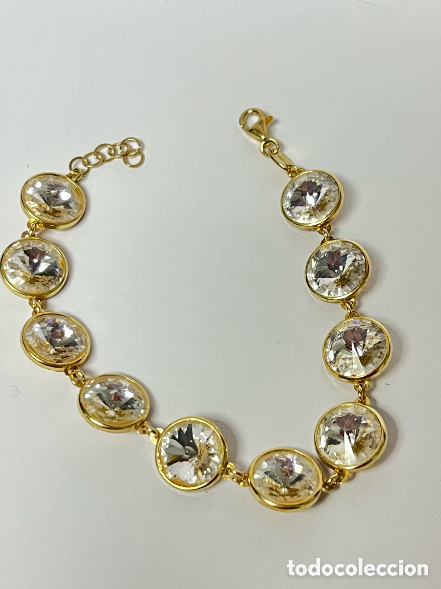 Joyeria: Pulsera de plata chapada oro y circonitas/ Pul236 - Foto 1