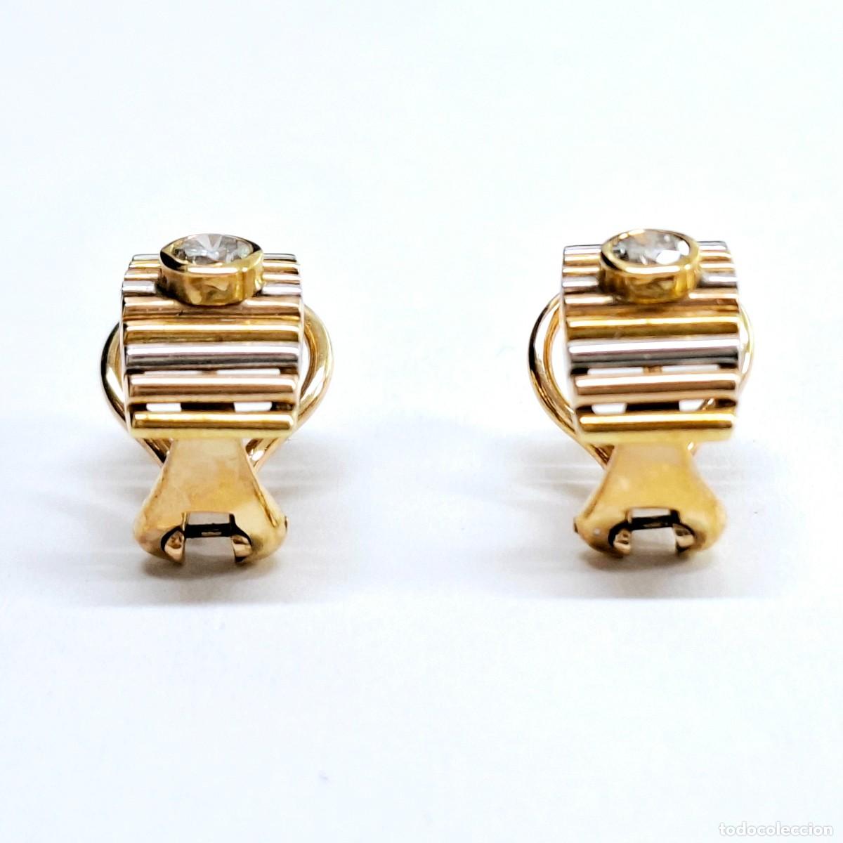 Joyeria: PRECIOSOS PENDIENTES DE ORO BLANCO Y AMARILLO CON DIAMANTES - Foto 6
