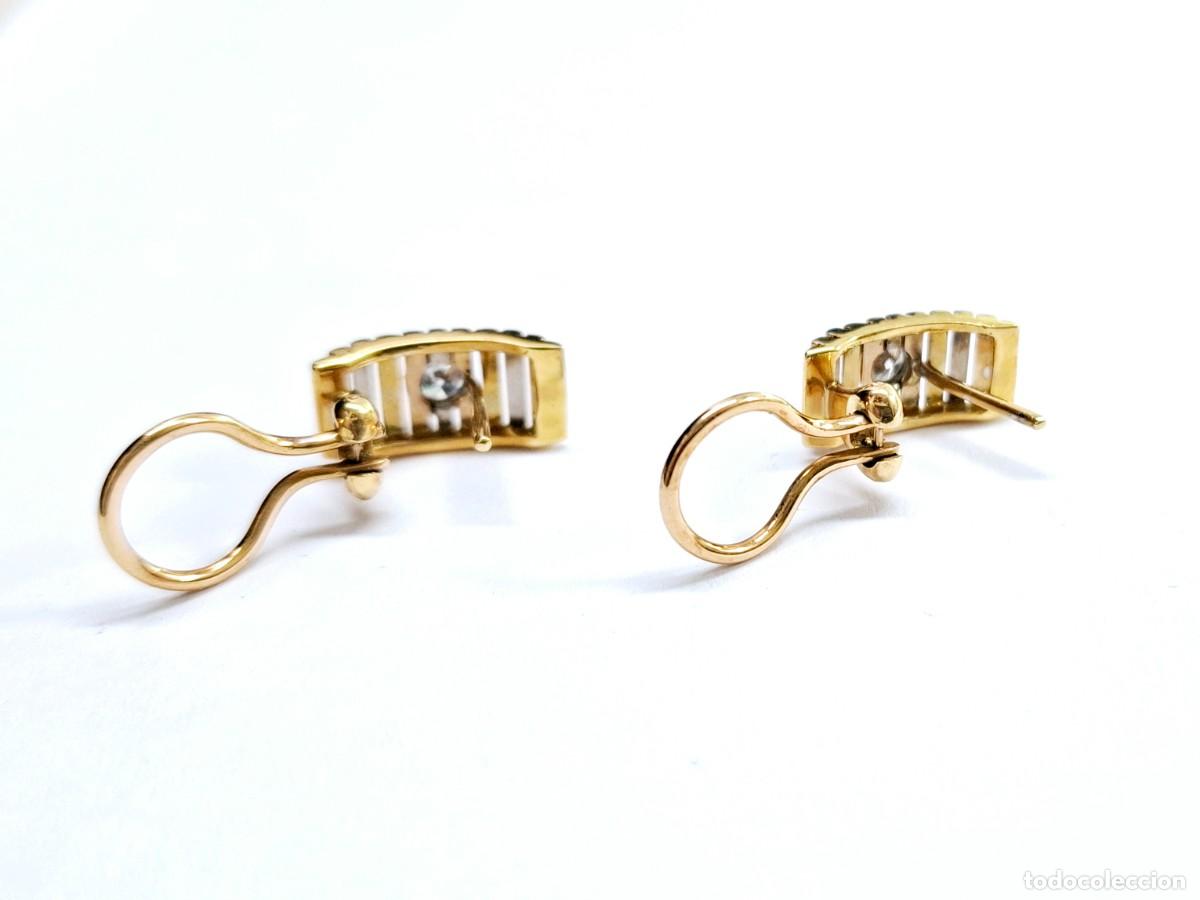 Joyeria: PRECIOSOS PENDIENTES DE ORO BLANCO Y AMARILLO CON DIAMANTES - Foto 12