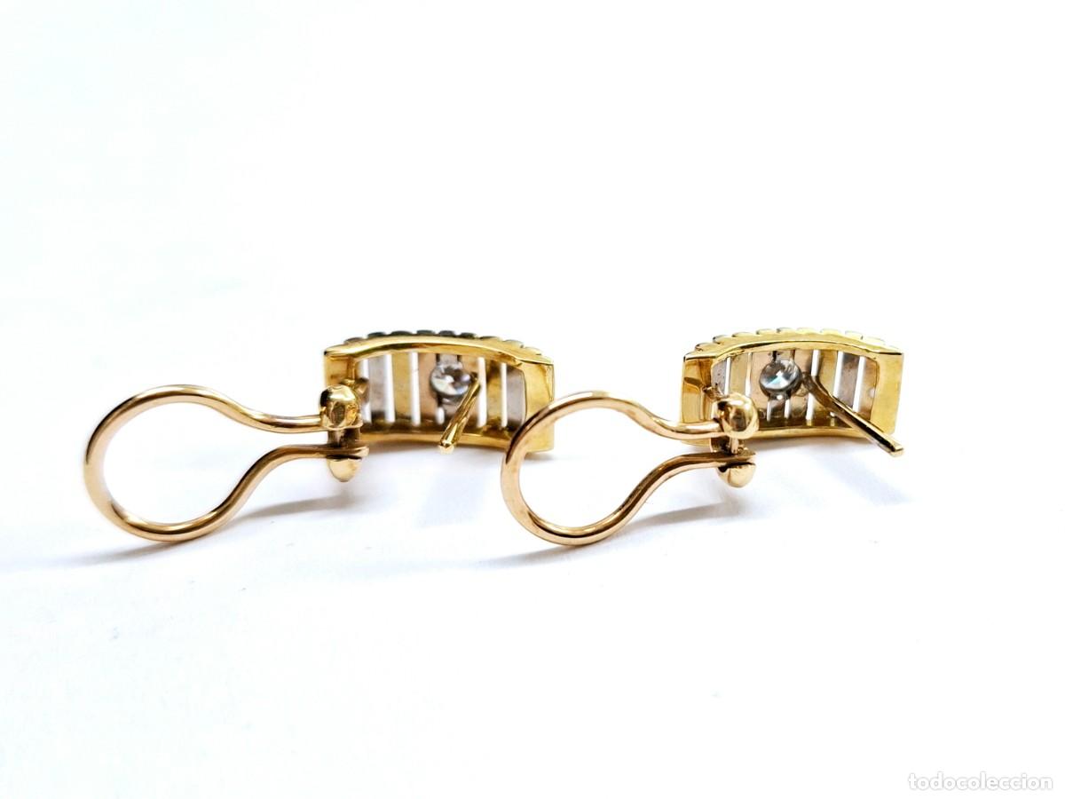 Joyeria: PRECIOSOS PENDIENTES DE ORO BLANCO Y AMARILLO CON DIAMANTES - Foto 13