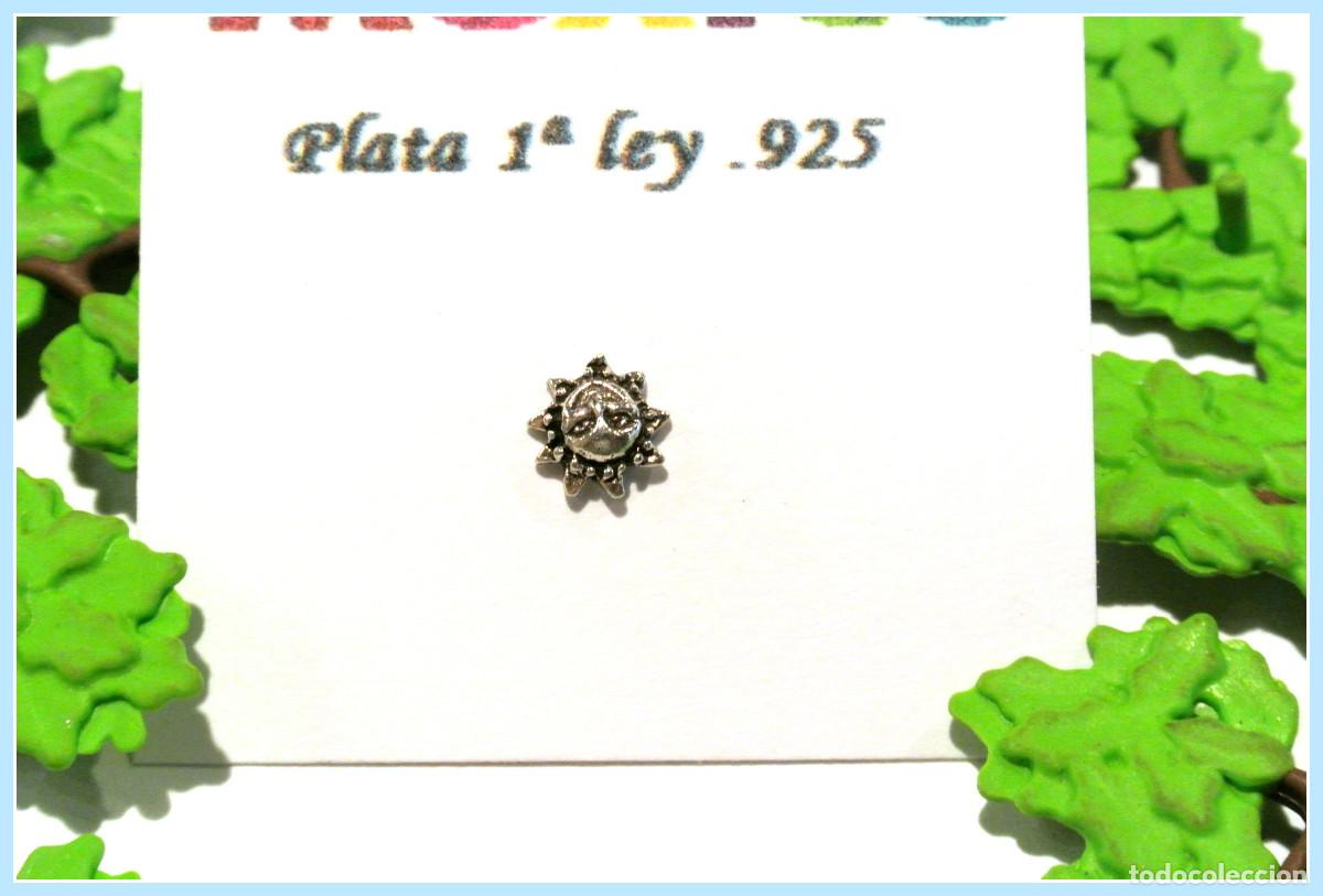 Joyeria: Pendiente sol de plata de 1&ordf; ley 925, A&ntilde;o 2000, Nuevo - Foto 1