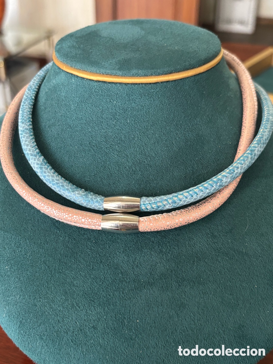 Joyeria: Dos gargantilla azul y rosa cierre im&aacute;n - Foto 3