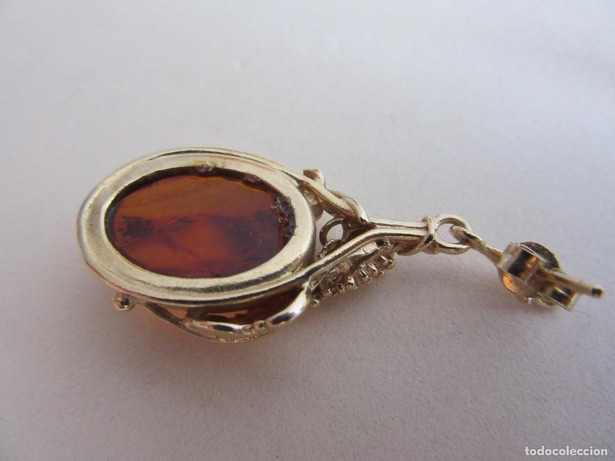 Joyeria: PENDIENTES DE AMBAR MONTADOS EN PLATA SOBREDORADA - Foto 3
