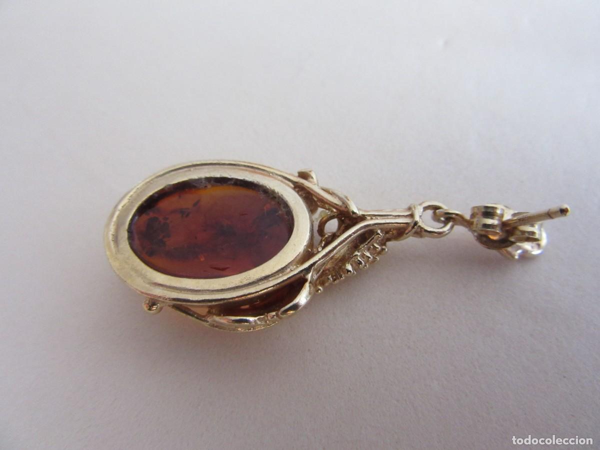 Joyeria: PENDIENTES DE AMBAR MONTADOS EN PLATA SOBREDORADA - Foto 4