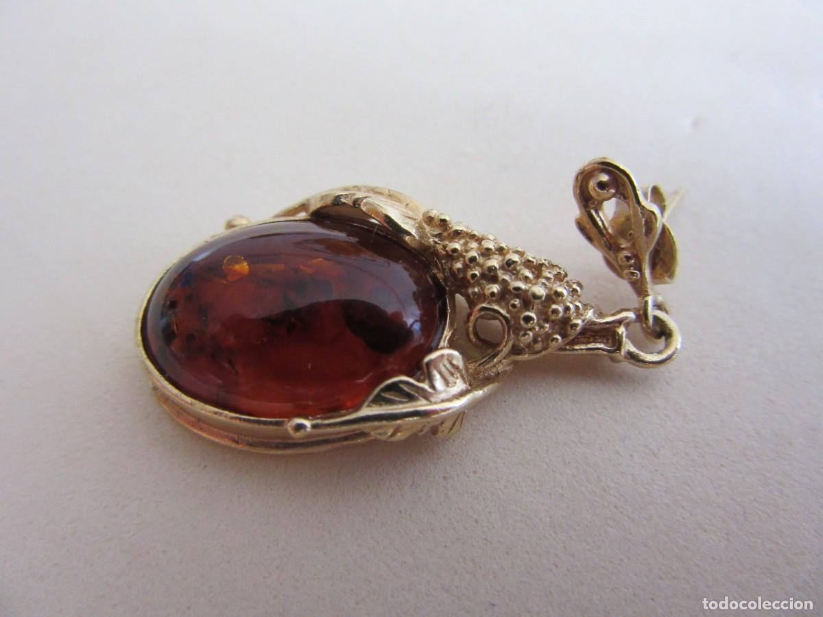 Joyeria: PENDIENTES DE AMBAR MONTADOS EN PLATA SOBREDORADA - Foto 5