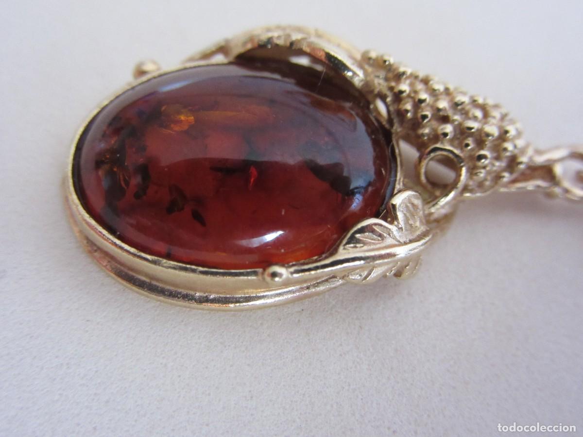 Joyeria: PENDIENTES DE AMBAR MONTADOS EN PLATA SOBREDORADA - Foto 6