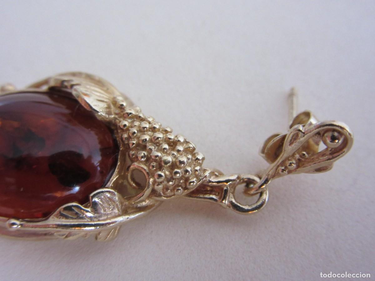 Joyeria: PENDIENTES DE AMBAR MONTADOS EN PLATA SOBREDORADA - Foto 7