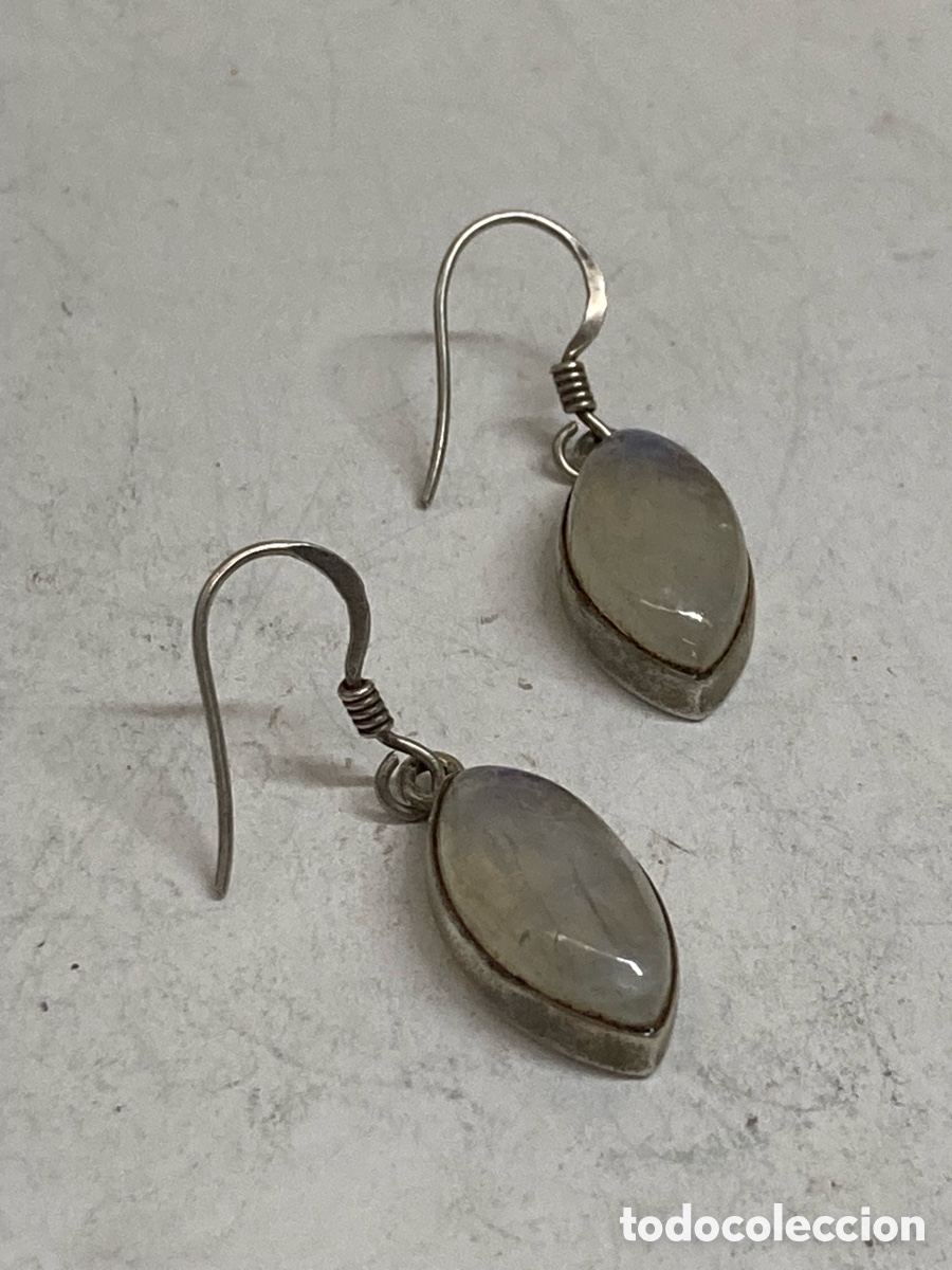 Joyeria: Pendientes de plata y piedra luna P232 - Foto 1