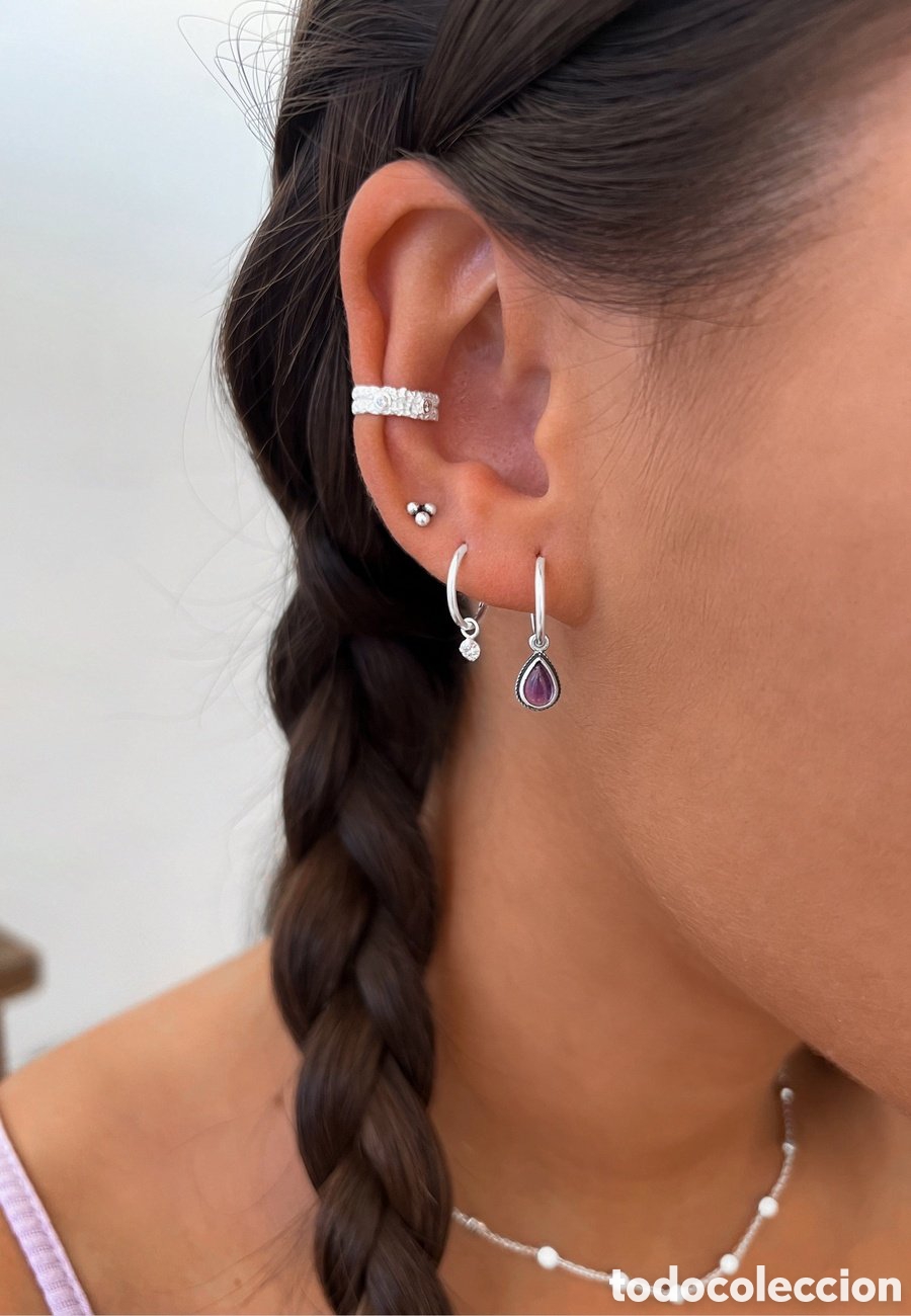 Joyeria: FANT&Aacute;STICOS PENDIENTES DE PLATA DE LEY Y AMATISTA. REF S5 MICAJ - Foto 3