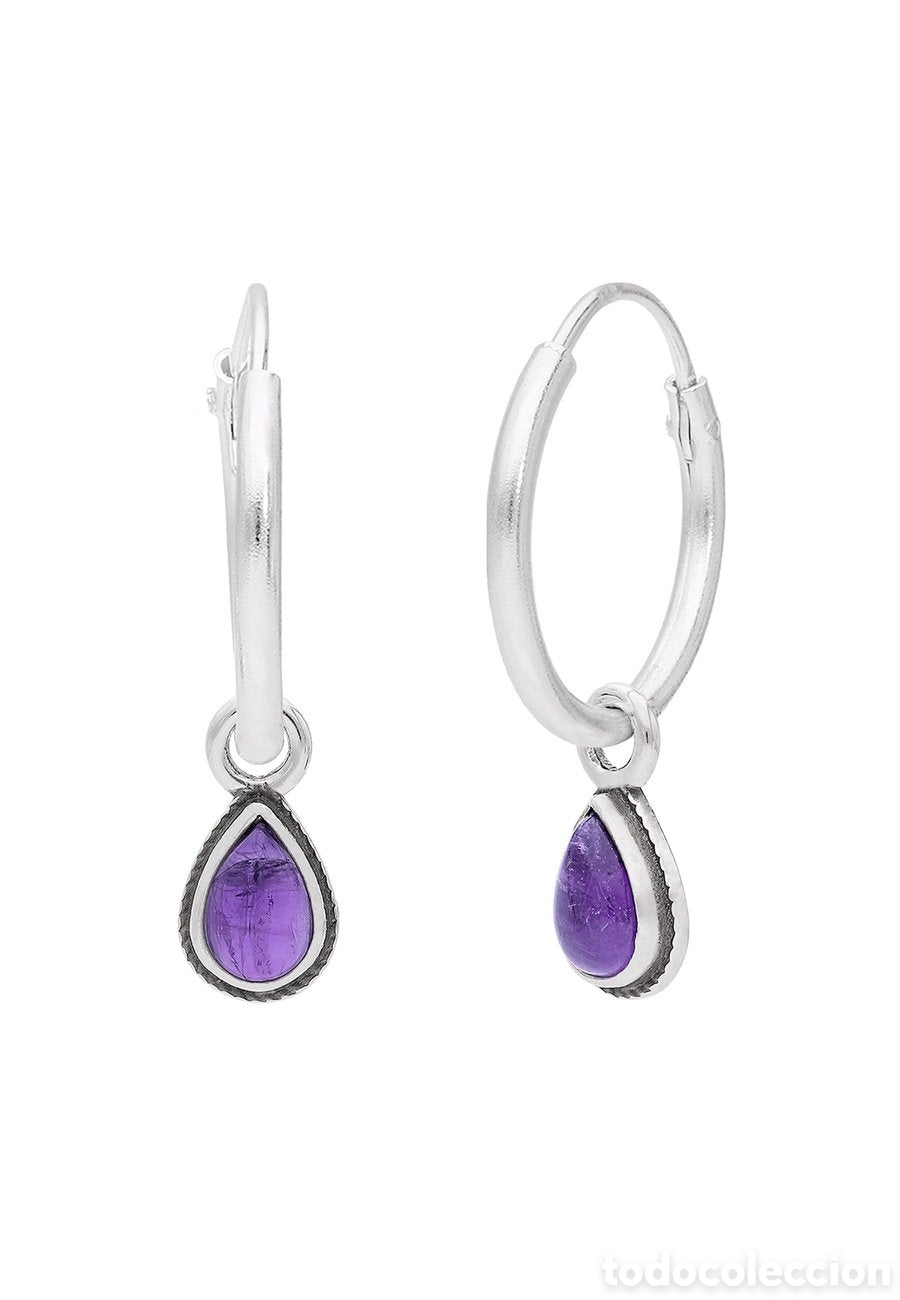 Joyeria: FANT&Aacute;STICOS PENDIENTES DE PLATA DE LEY Y AMATISTA. REF S5 MICAJ - Foto 2