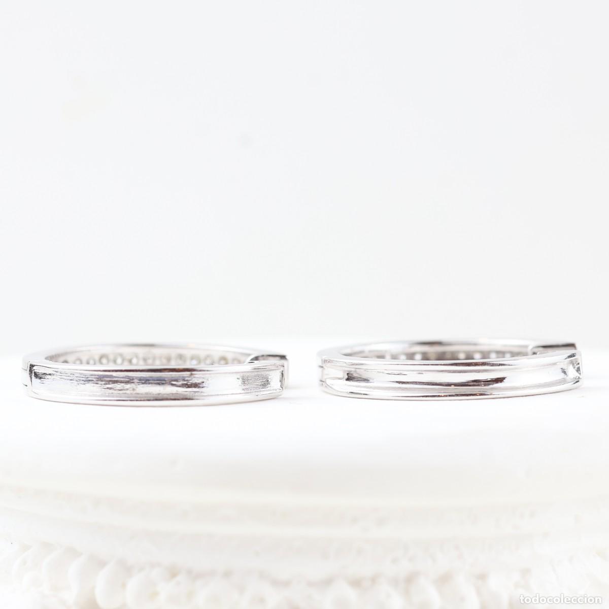 Joyeria: Pendientes aro oro blanco con brillantes - Foto 6