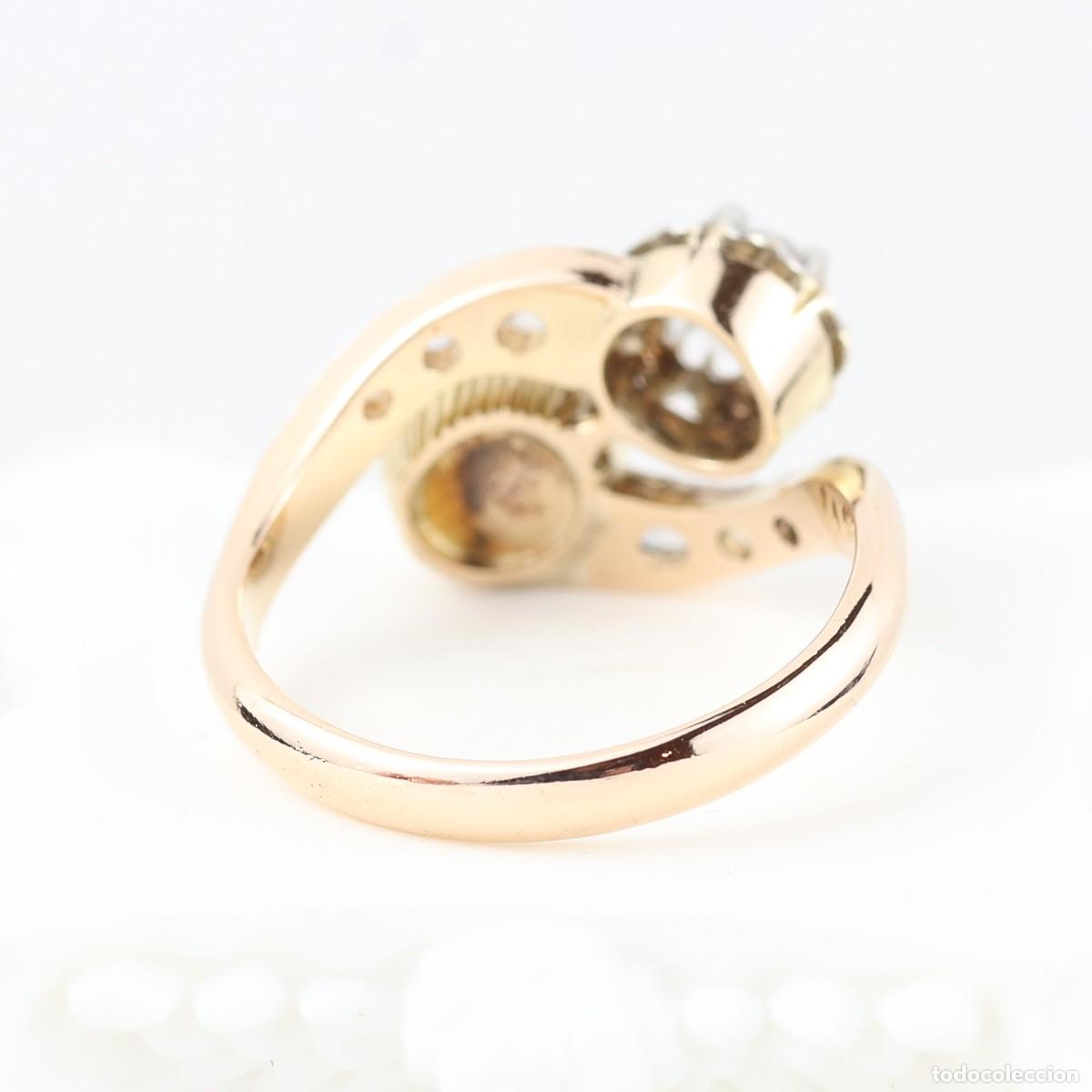 Joyeria: Anillo vintage oro con diamantes y perla - Foto 5