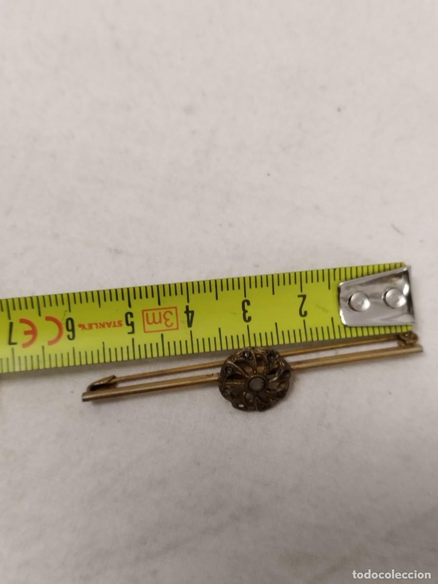 Joyeria: Antiguo broche, flor con pedrer&iacute;a a identificar. - Foto 5
