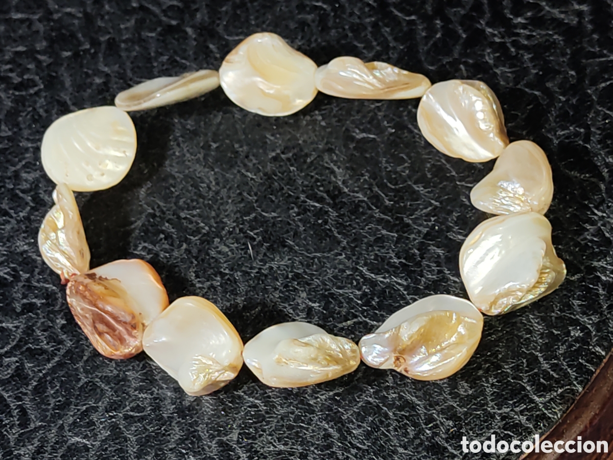 Joyeria: Pulsera de n&aacute;car el&aacute;stica.Vintage. - Foto 3