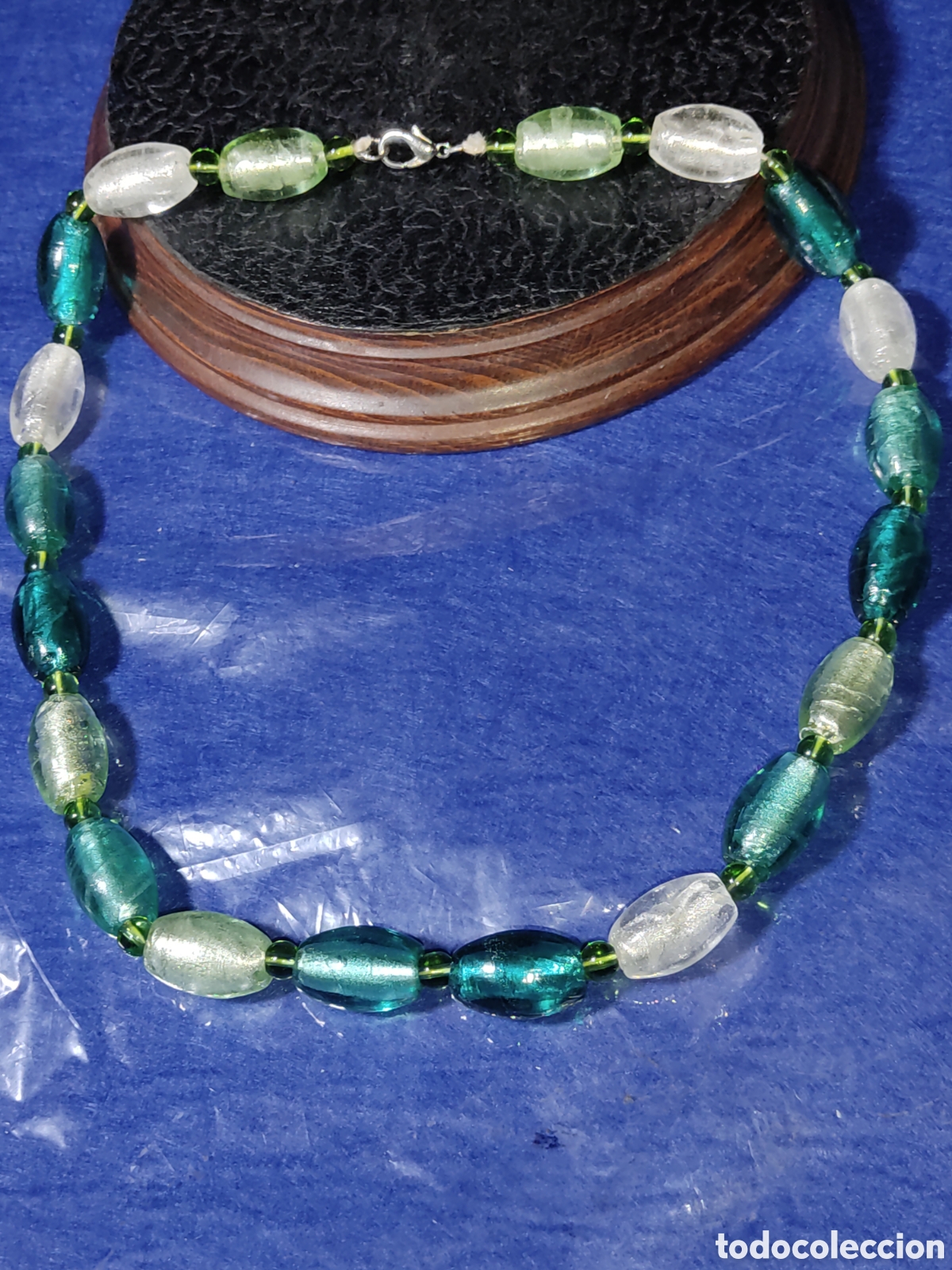 Joyeria: Collar de barriles de cristal de Murano.Vintage. - Foto 3